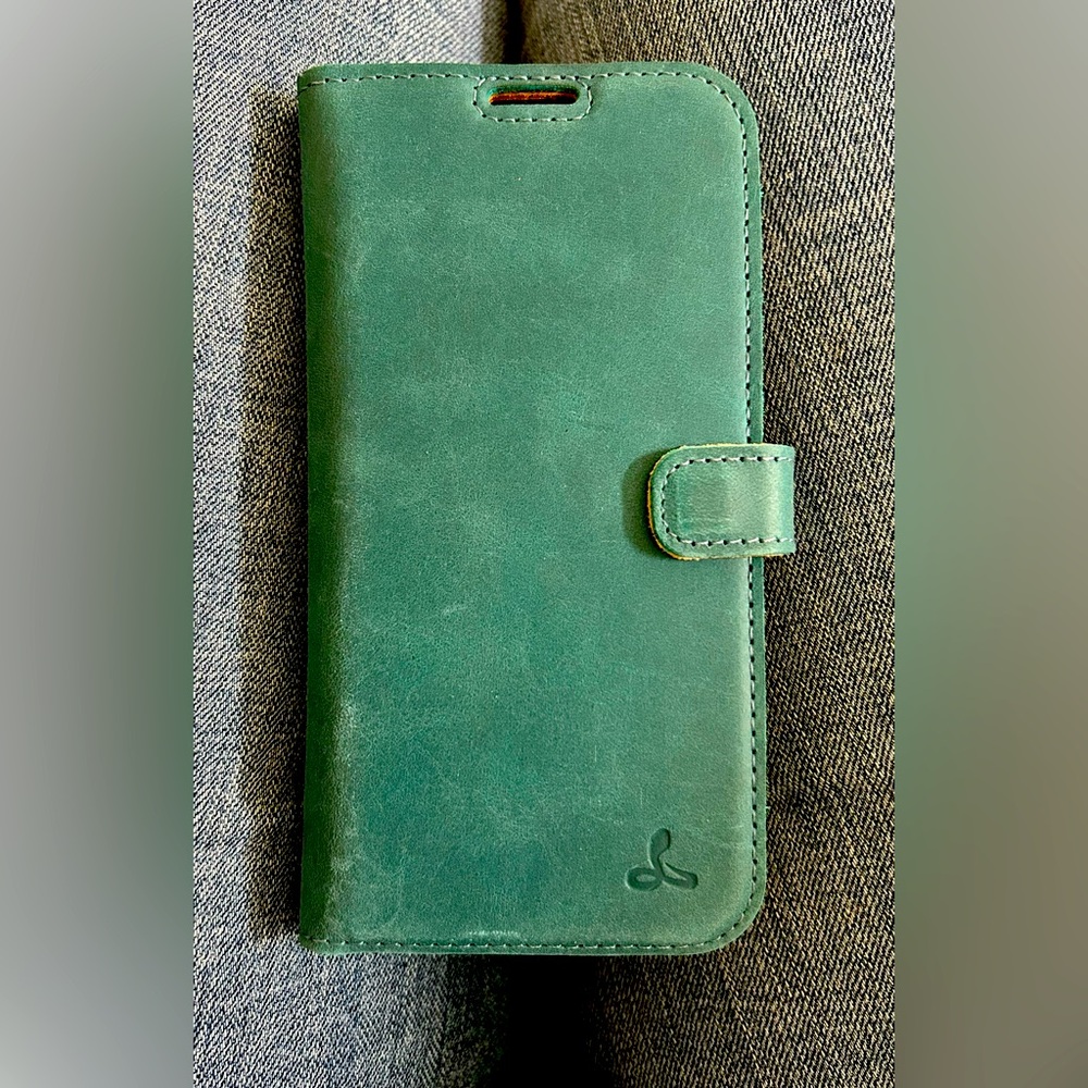 New Leather Teal phone case for IPhone 14 Pro